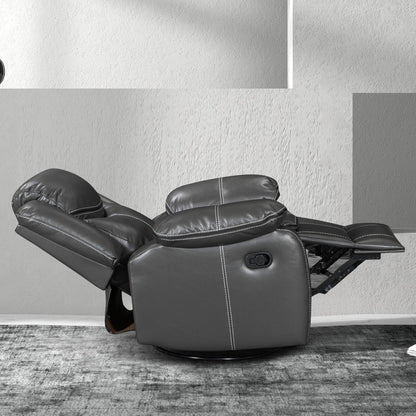 Fauteuil inclinable large en cuir durable avec massage et chauffage.
