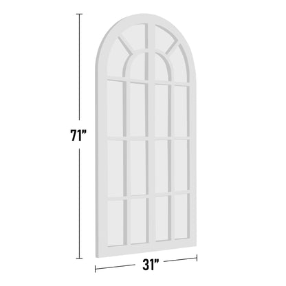 Miroir à fenêtre, miroir en bois incurvé, 180 cm (L) x 79 cm (l)