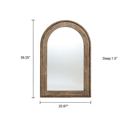Miroir mural à cadre en bois en forme d'arche, miroir mural de salle de bain - 39,25 H x 25,87 L x 1,5 P