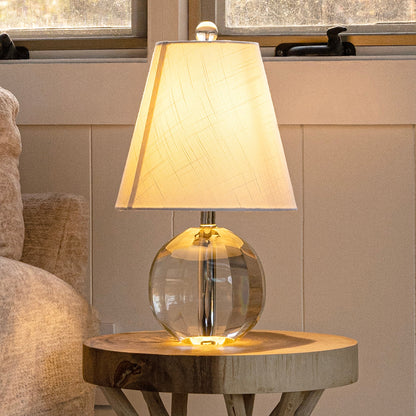 Lampe de table LED Goddard 16 à boule de cristal/métal, par JONATHAN Y