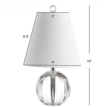Lampe de table LED Goddard 16 à boule de cristal/métal, par JONATHAN Y