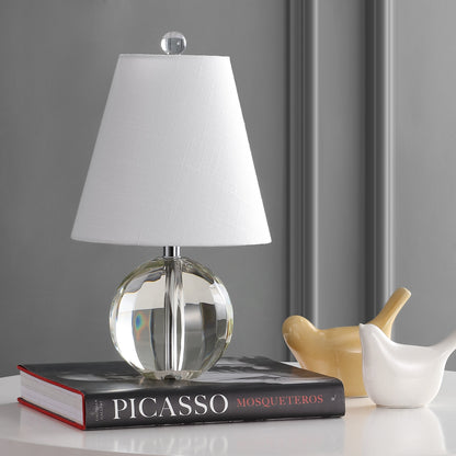Lampe de table LED Goddard 16 à boule de cristal/métal, par JONATHAN Y