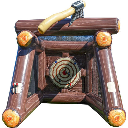 Jeu de lancer de hache gonflable XJUMP avec souffleur d'air et haches en mousse, qualité professionnelle, location, léger, pour jeux en extérieur