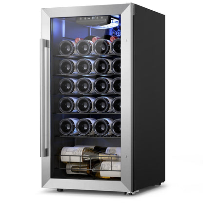 Yeego Réfrigérateur à vin mini-bar indépendant à 17 pouces, monoclimatique, 27 bouteilles - 16,9 pouces