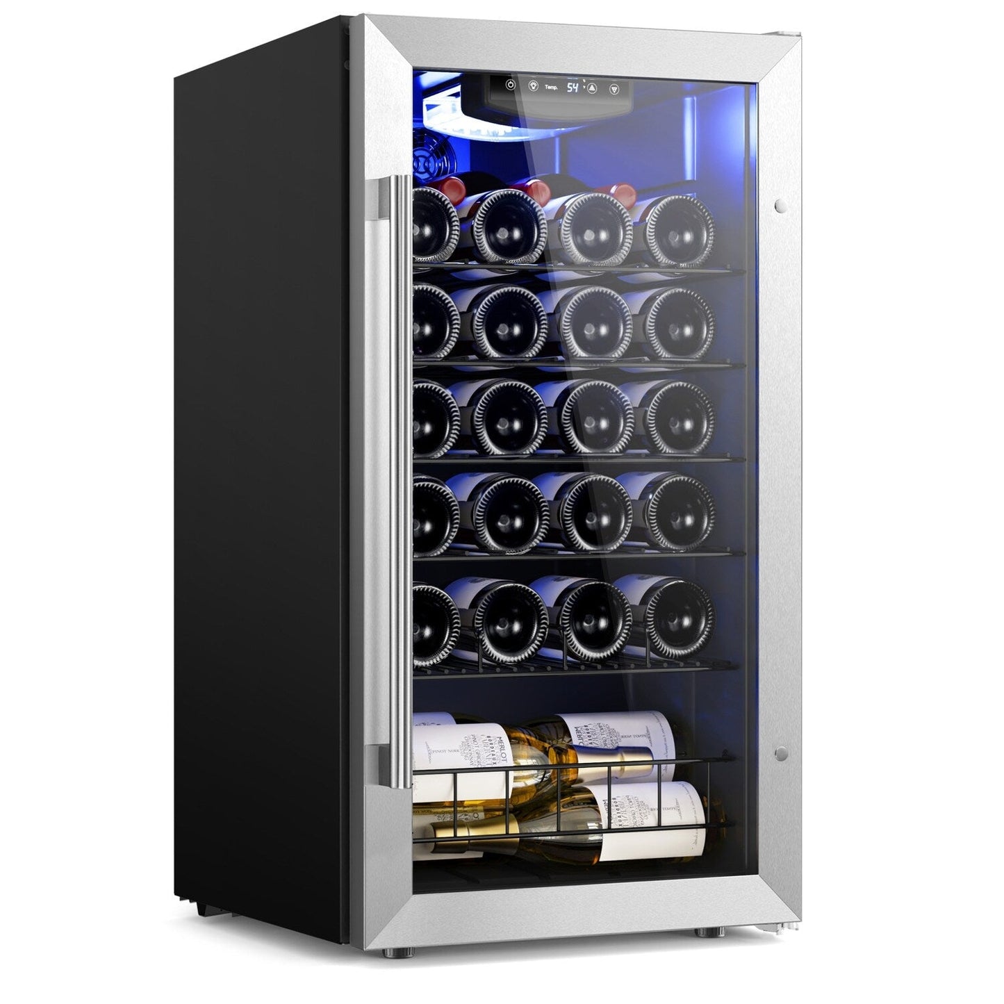 Yeego Réfrigérateur à vin mini-bar indépendant à 17 pouces, monoclimatique, 27 bouteilles - 16,9 pouces