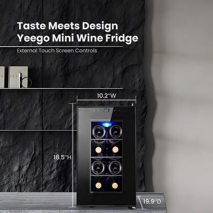 Réfrigérateur à vin Yeego pour 8 bouteilles - Mini refroidisseur