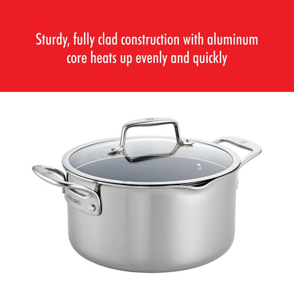 Pochette de cuisson ZWILLING Clad CFX en acier inoxydable et céramique antiadhésive de 6 quarts