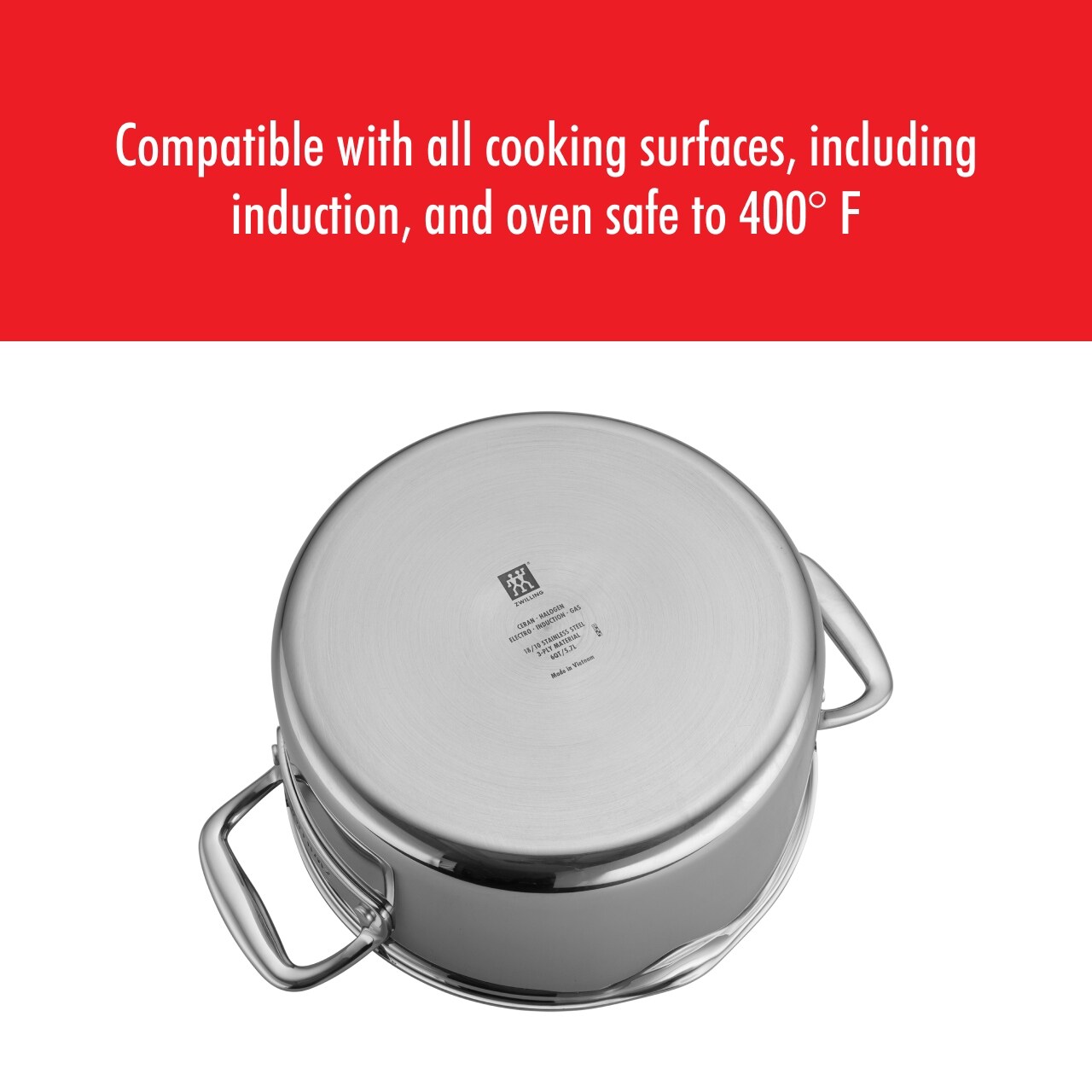 Pochette de cuisson ZWILLING Clad CFX en acier inoxydable et céramique antiadhésive de 6 quarts