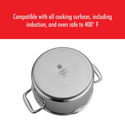 Pochette de cuisson ZWILLING Clad CFX en acier inoxydable et céramique antiadhésive de 6 quarts